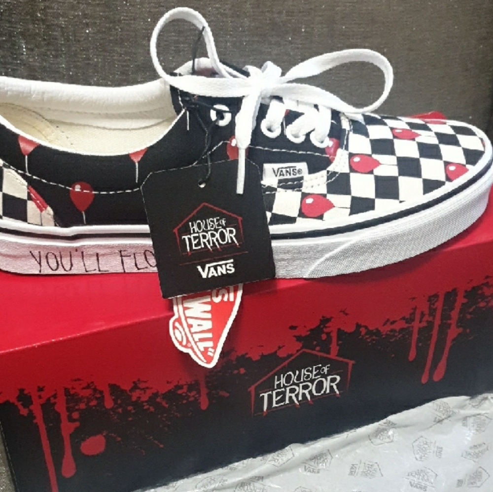 Vans Kids Black and Red Checkerboard Sneakers